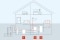 La grafica mostra una casa con una pompa di calore acqua-acqua Viessmann, un bollitore e un accumulatore tampone